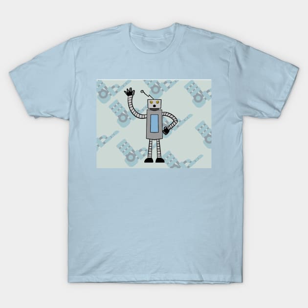 October Waving Robot T-Shirt by Soundtrack Alley